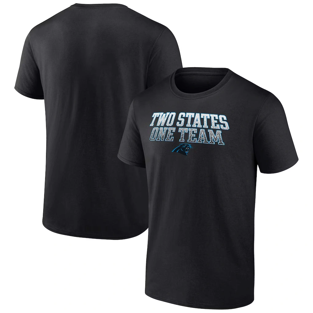 Men's Carolina Panthers Fanatics Black Big & Tall Two States One Team Statement T-Shirt
