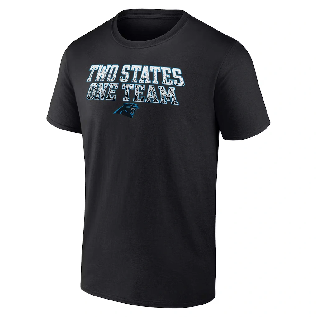 Men's Carolina Panthers Fanatics Black Big & Tall Two States One Team Statement T-Shirt