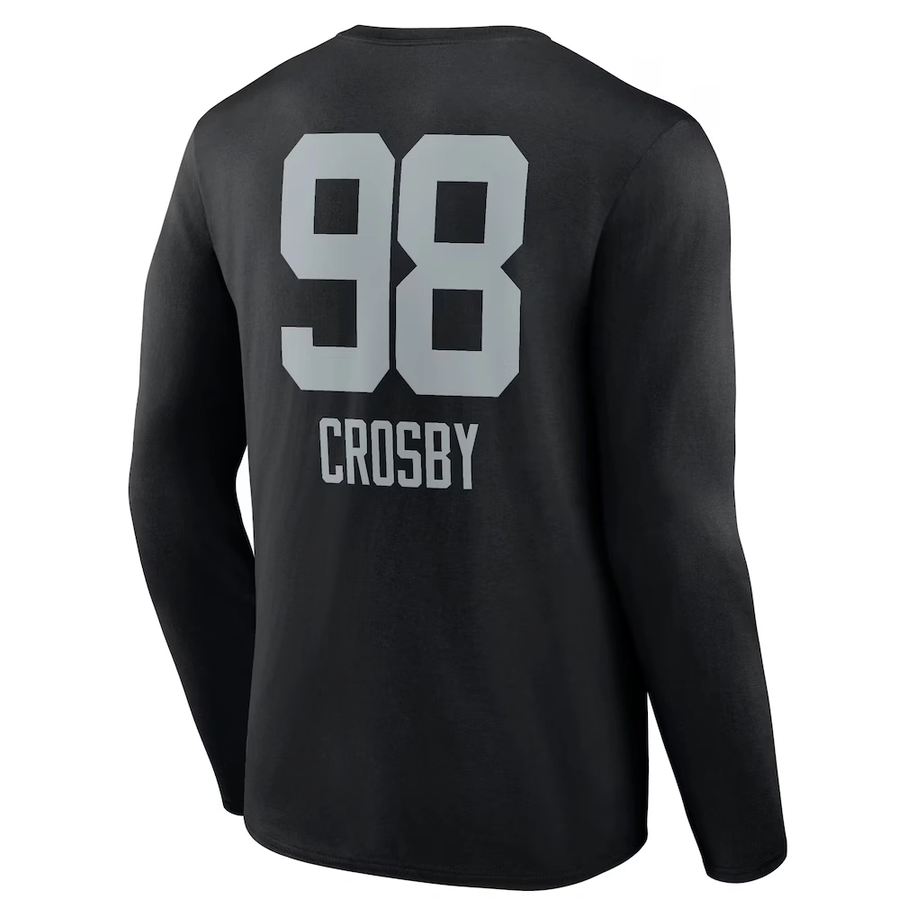 Men's Las Vegas Raiders Maxx Crosby Black Team Wordmark Player Name & Number Long Sleeve T-Shirt
