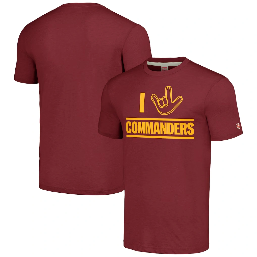 Unisex Washington Commanders Homage Burgundy The NFL ASL Collection by Love Sign Tri-Blend T-Shirt