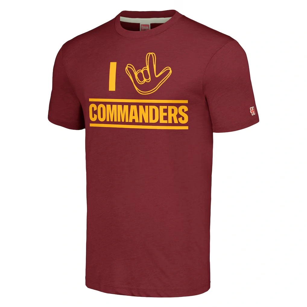 Unisex Washington Commanders Homage Burgundy The NFL ASL Collection by Love Sign Tri-Blend T-Shirt