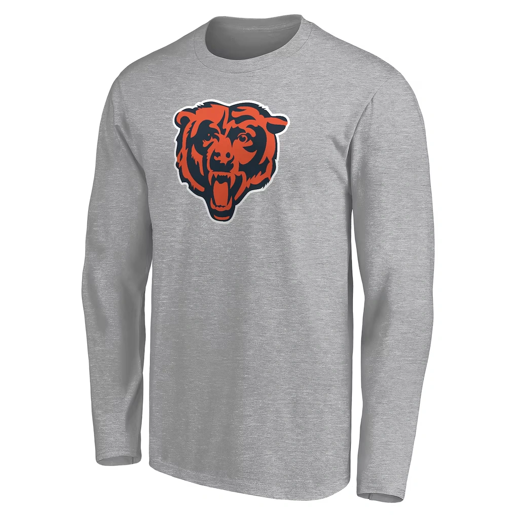 Men's Chicago Bears Gray Team Authentic Custom Long Sleeve T-Shirt
