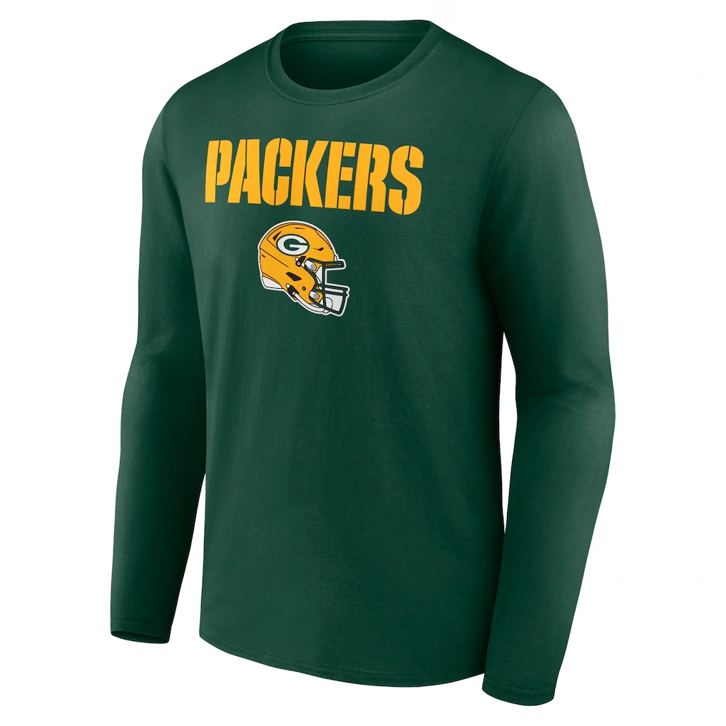 Men's Green Bay Packers Jordan Love Green Team Wordmark Name & Number Long Sleeve T-Shirt