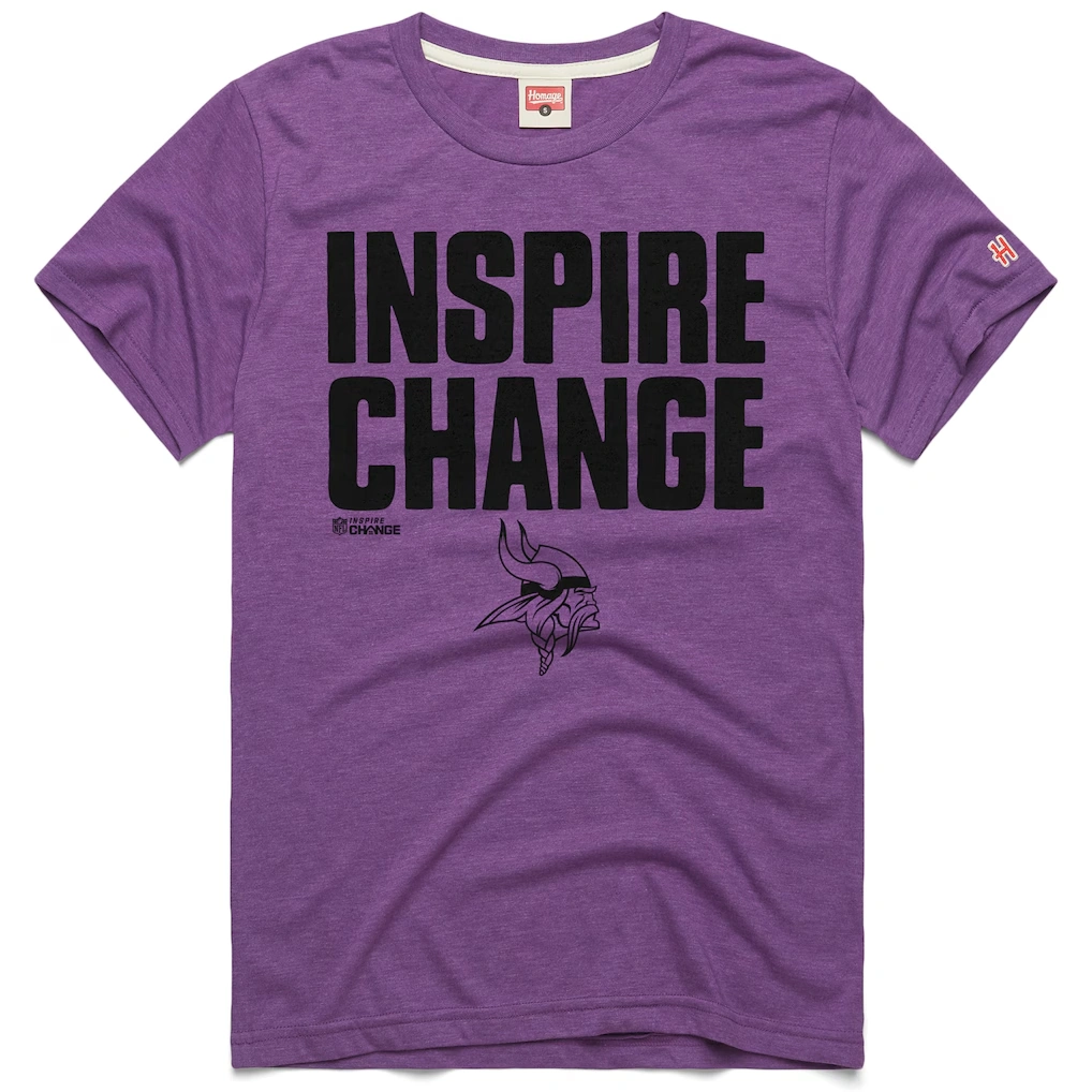 Unisex Minnesota Vikings Homage Purple 2024 Inspire Change Tri-Blend T-Shirt