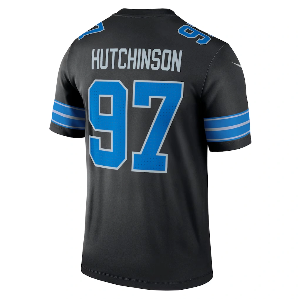 Men's Detroit Lions Aidan Hutchinson Nike Black Legend Player Performance Top