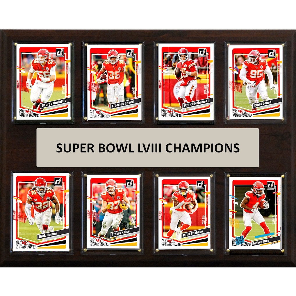 Kansas City Chiefs Super Bowl LVIII Champions 12" x 15" Eight-Card Plaque