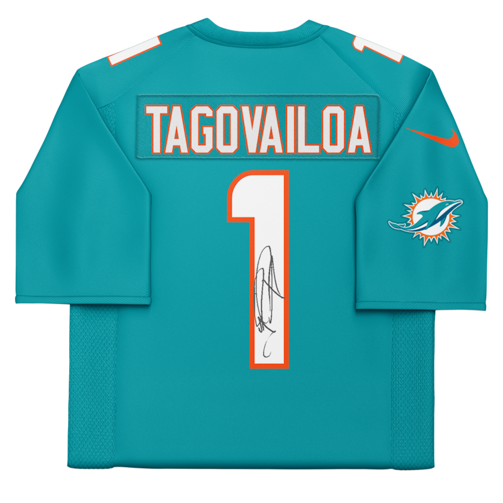Autographed Miami Dolphins Tua Tagovailoa Fanatics Authentic Aqua Nike Limited Jersey