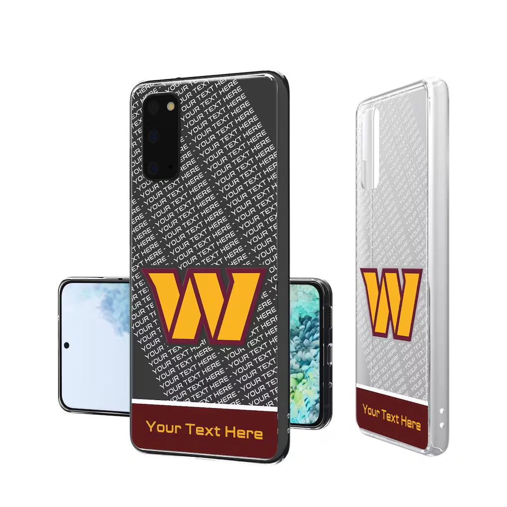 Washington Commanders Personalized Endzone Plus Design Galaxy Clear Phone Case