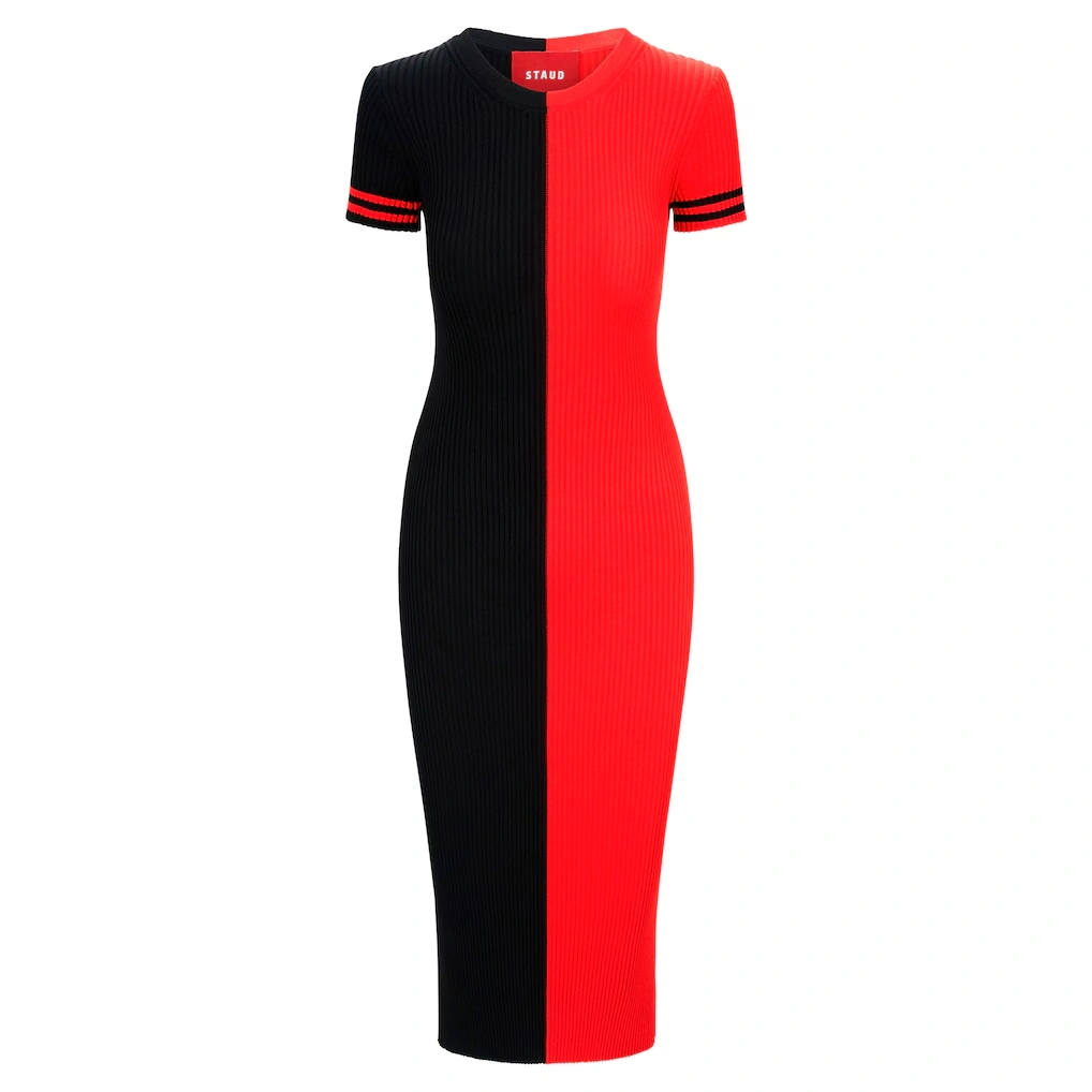 Women's Houston Texans STAUD Navy/Red Colleen Dress