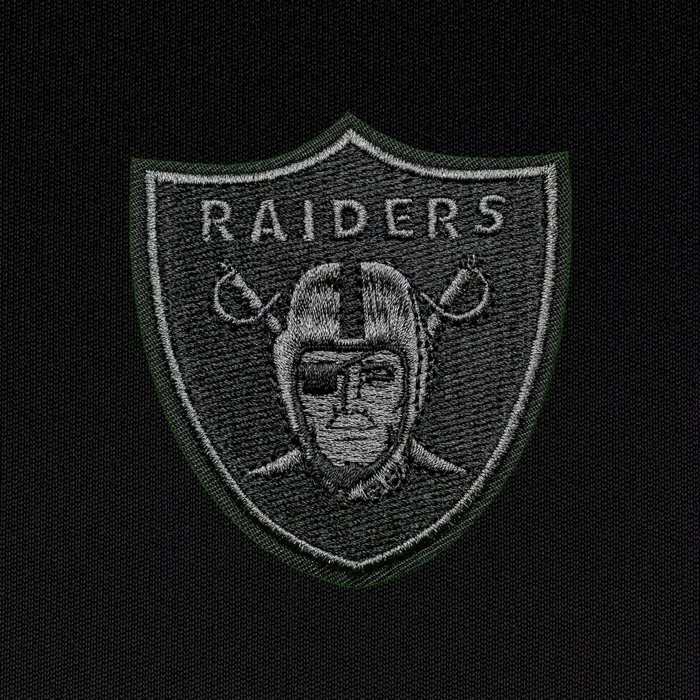 Men's Las Vegas Raiders Antigua Black Tonal Logo Victory Pullover Hoodie