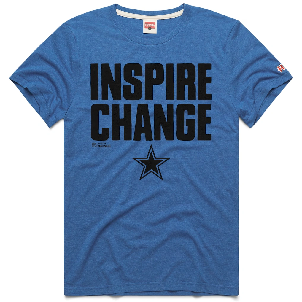 Unisex Dallas Cowboys Homage Royal 2024 Inspire Change Tri-Blend T-Shirt