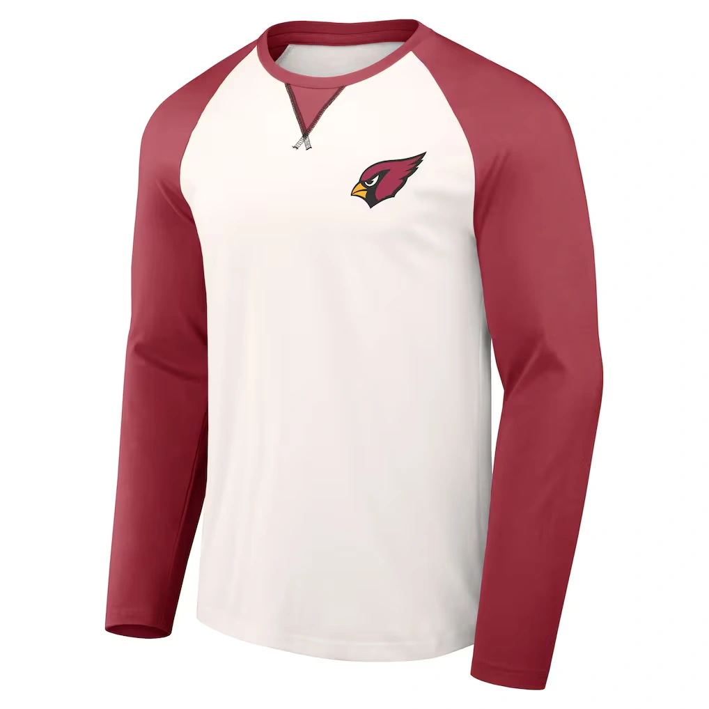 Men's Arizona Cardinals NFL x Darius Rucker Collection by Fanatics Cream/Cardinal Long Sleeve Raglan T-Shirt