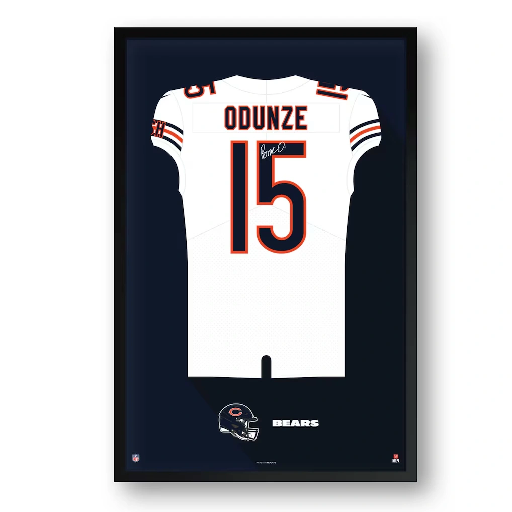 Chicago Bears Rome Odunze Framed 14" x 20" Jersey Art Print