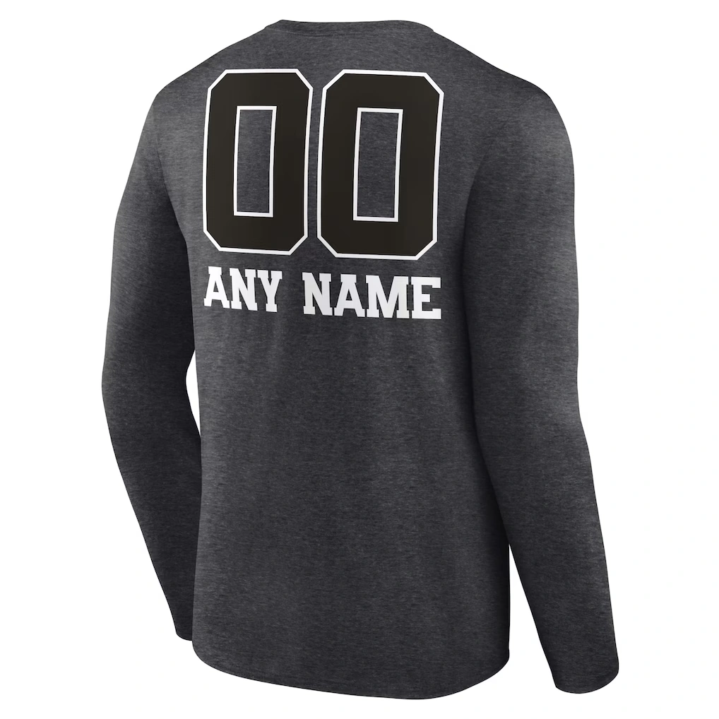 Men's Atlanta Falcons Charcoal Personalized Name & Number Monochrome Long Sleeve T-Shirt