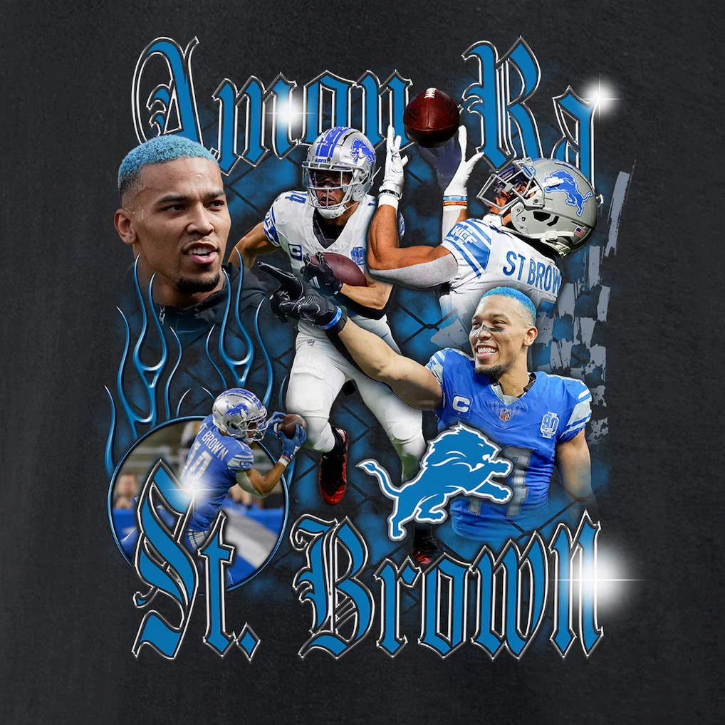 Men's Detroit Lions Amon-Ra St. Brown Fanatics Black Notorious Player Graphic T-Shirt