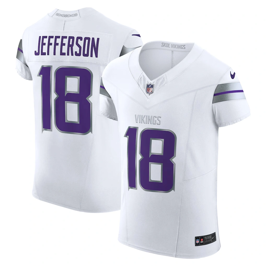 Men's Minnesota Vikings Justin Jefferson Nike White Alternate Vapor F.U.S.E. Elite Player Jersey