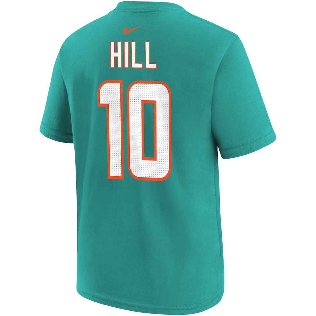 Youth Miami Dolphins Tyreek Hill Aqua Nike Player Name & Number T-Shirt