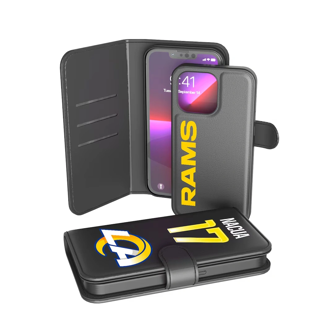 Los Angeles Rams Puka Nacua Keyscaper Black iPhone Wallet Case