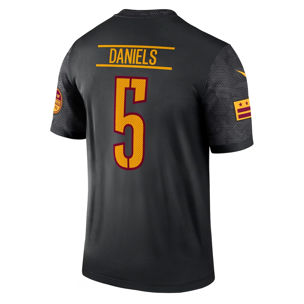 Men's Washington Commanders Jayden Daniels Nike Black Legend Player Performance Top