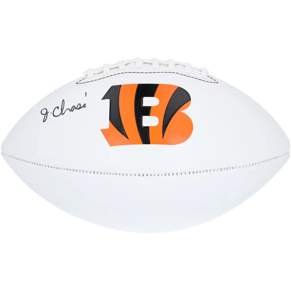 Ja'Marr Chase Cincinnati Bengals Autographed Fanatics Authentic Franklin White Panel Football