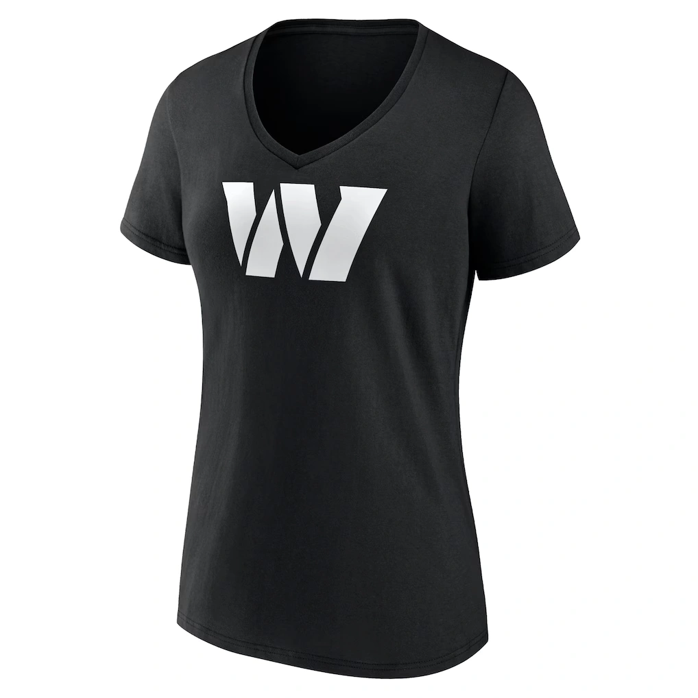 Women's Washington Commanders Black Personalized Name & Number Monochrome V-Neck T-Shirt