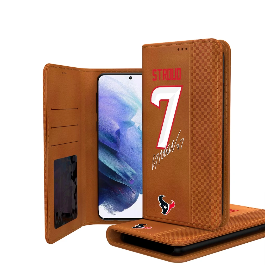 Houston Texans C.J. Stroud Keyscaper Brown Galaxy Folio Case
