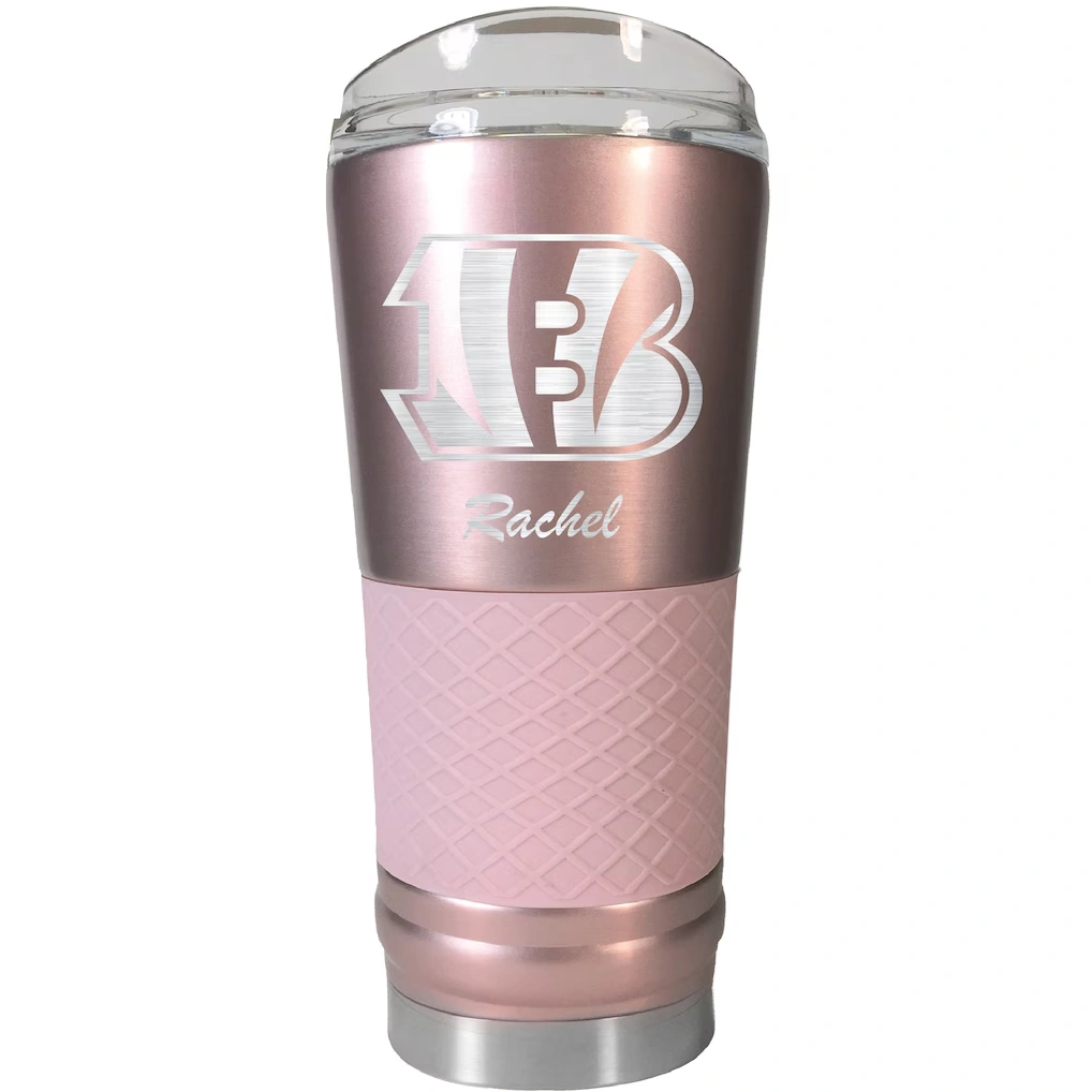 Cincinnati Bengals 24oz. Personalized Rose Gold Draft Tumbler