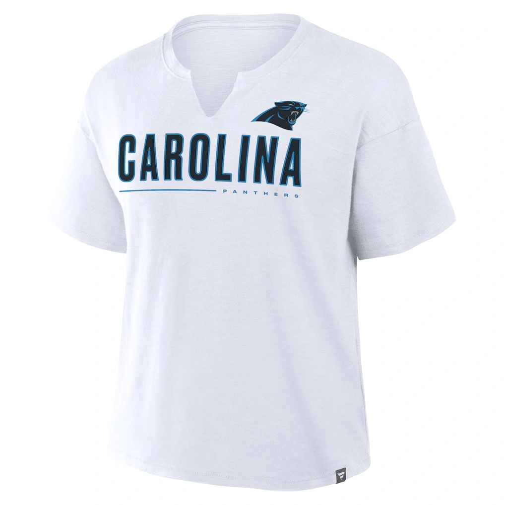 Women's Carolina Panthers Fanatics White Redzone Slub Boxy T-Shirt