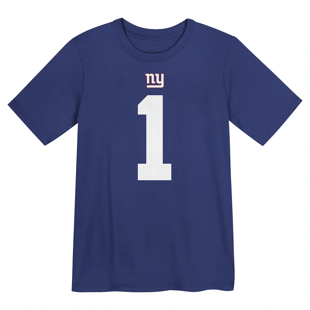 Preschool New York Giants Malik Nabers Nike Royal Name & Number T-Shirt