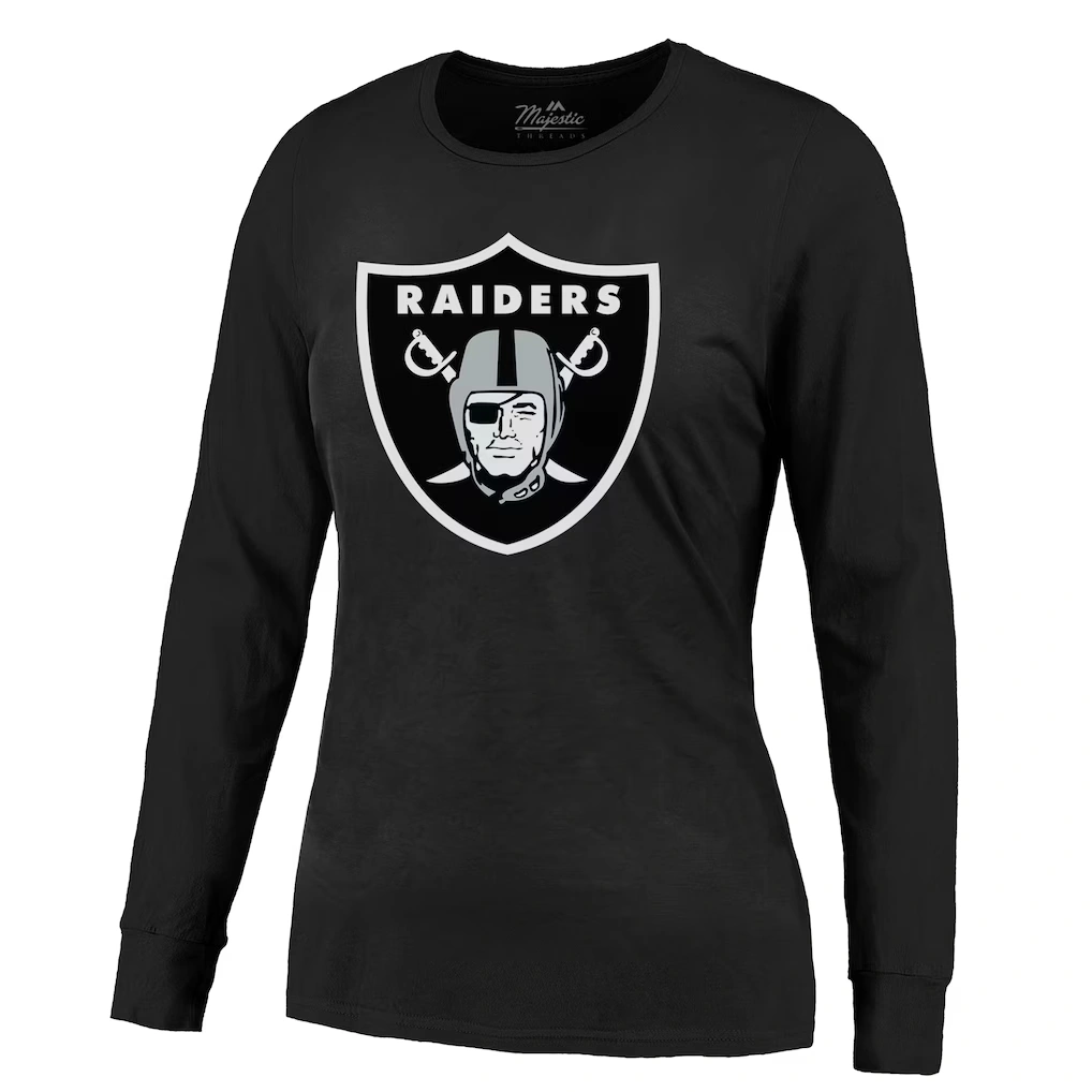 Women's Las Vegas Raiders Maxx Crosby Majestic Threads Black Player Name & Number Long Sleeve T-Shirt