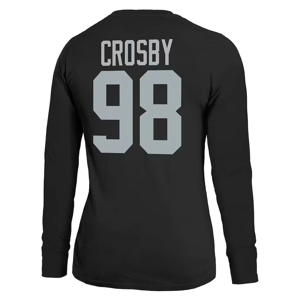 Women's Las Vegas Raiders Maxx Crosby Majestic Threads Black Player Name & Number Long Sleeve T-Shirt 3 Women's Las Vegas Raiders Maxx Crosby Majestic Threads Black Player Name & Number Long Sleeve T-Shirt