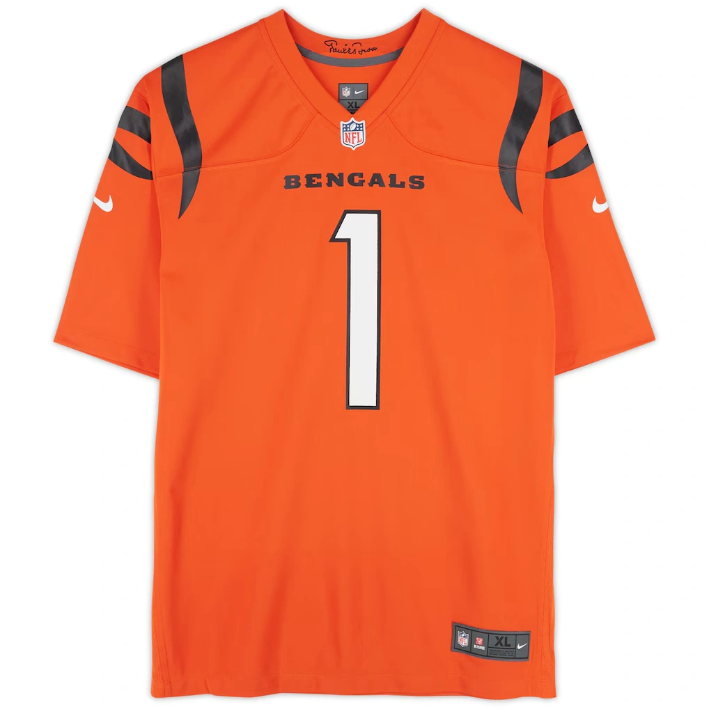 Ja'Marr Chase Cincinnati Bengals Autographed Fanatics Authentic Nike Orange Limited Jersey 3 Ja'Marr Chase Cincinnati Bengals Autographed Fanatics Authentic Nike Orange Limited Jersey