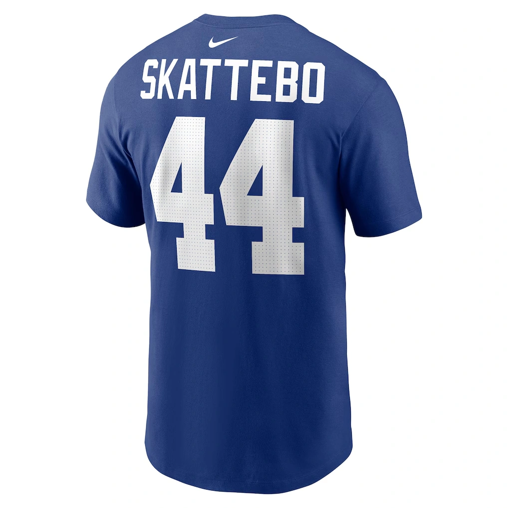 Men's New York Giants Cam Skattebo Nike Royal Name & Number T-Shirt