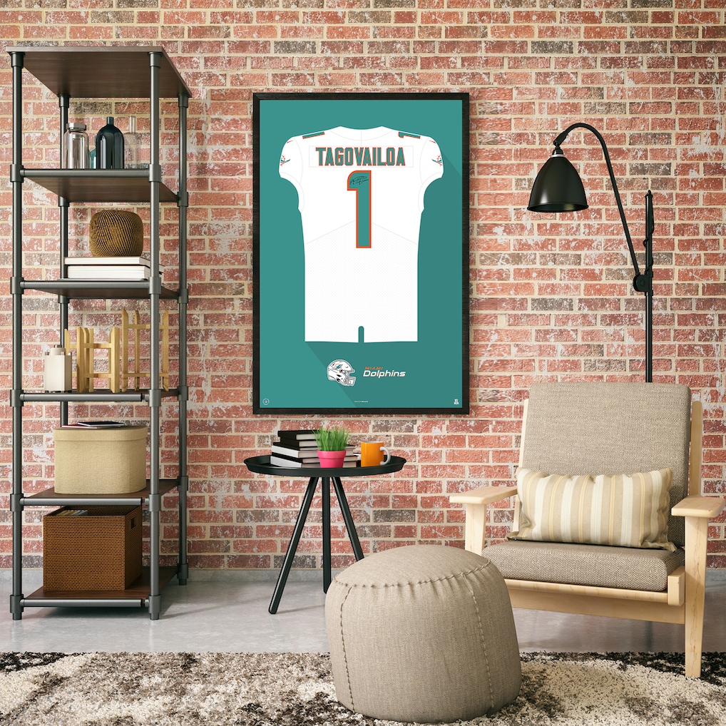 Miami Dolphins Tua Tagovailoa 14" x 20" Framed Jersey Print