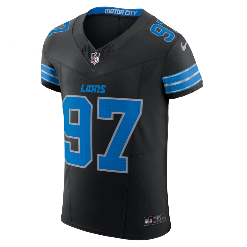 Men's Detroit Lions Aidan Hutchinson Nike Black Alternate Vapor F.U.S.E. Elite Jersey