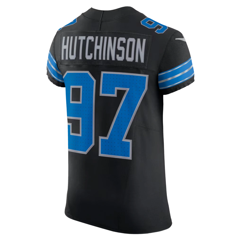 Men's Detroit Lions Aidan Hutchinson Nike Black Alternate Vapor F.U.S.E. Elite Jersey