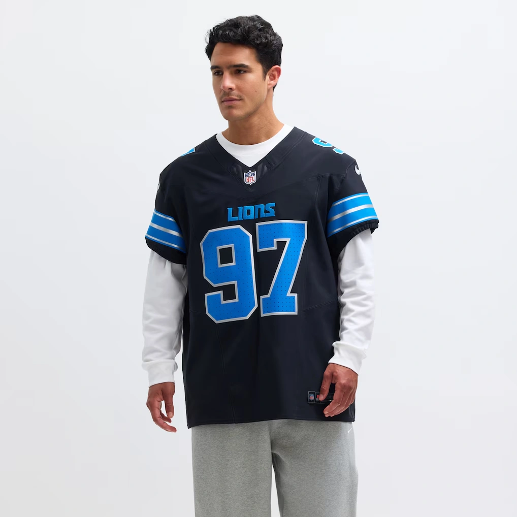 Men's Detroit Lions Aidan Hutchinson Nike Black Alternate Vapor F.U.S.E. Elite Jersey