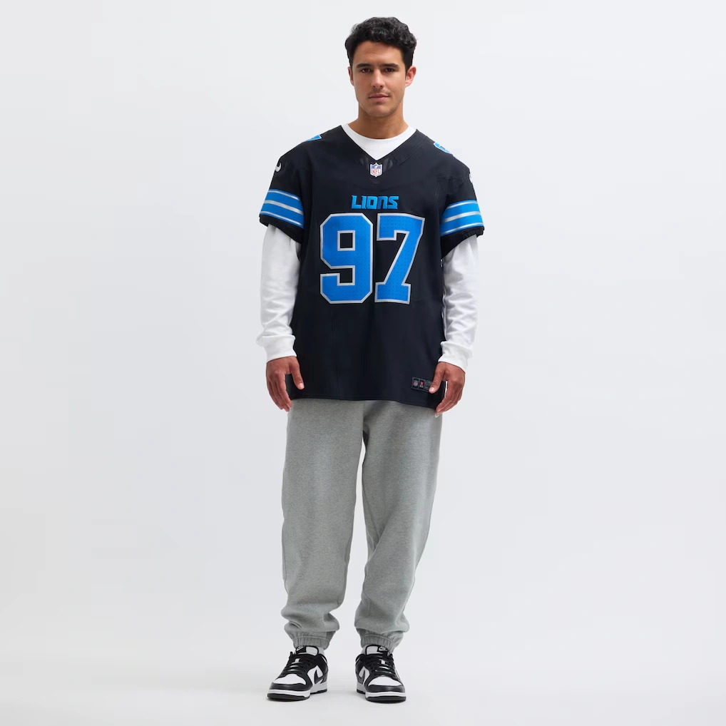 Men's Detroit Lions Aidan Hutchinson Nike Black Alternate Vapor F.U.S.E. Elite Jersey