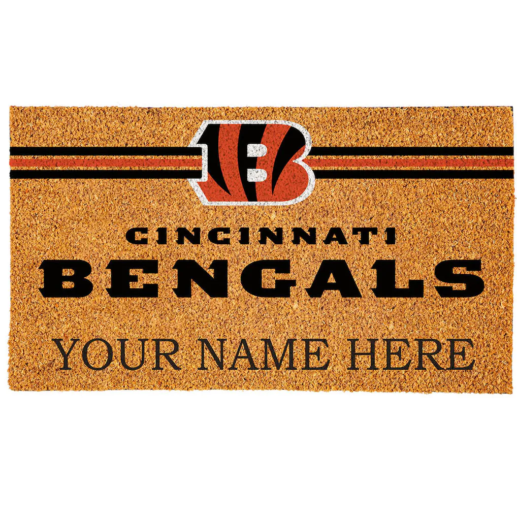Cincinnati Bengals 18" x 30" Personalized Coir Doormat
