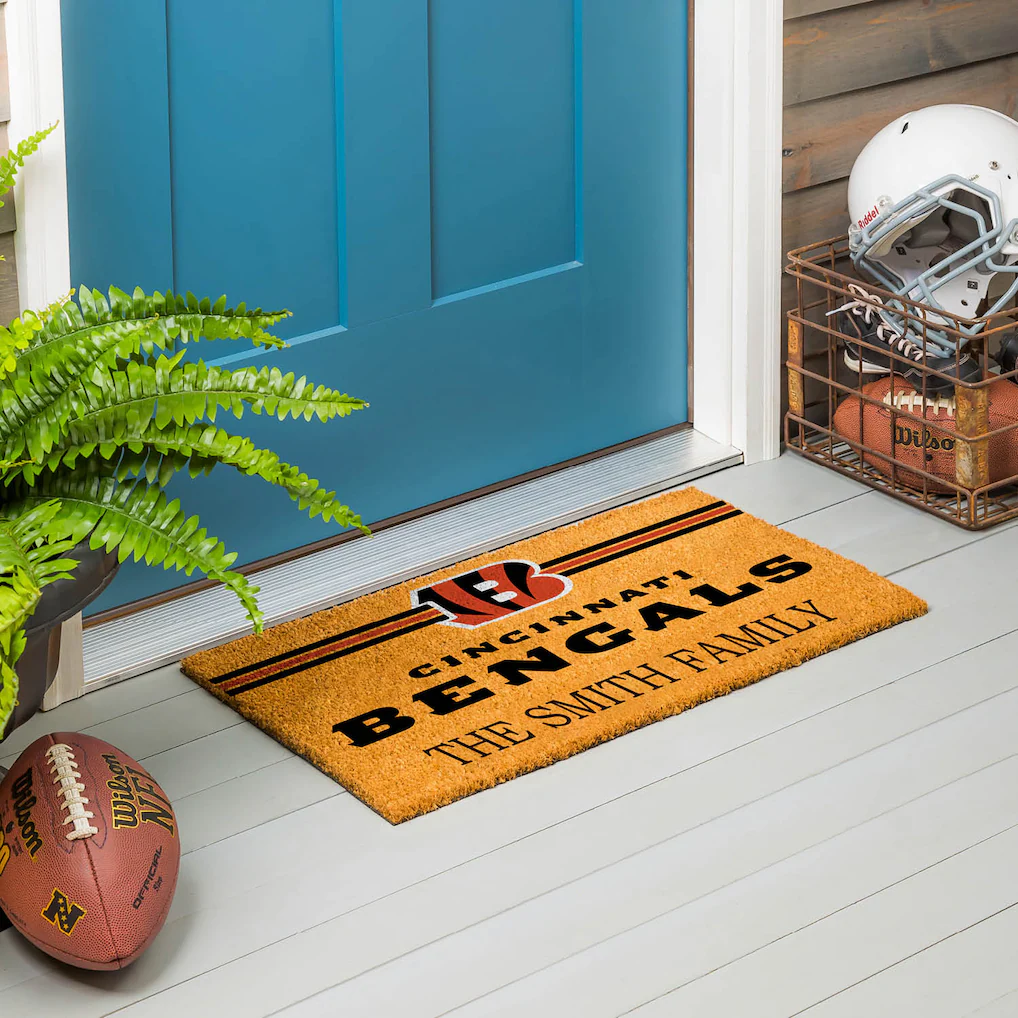 Cincinnati Bengals 18" x 30" Personalized Coir Doormat