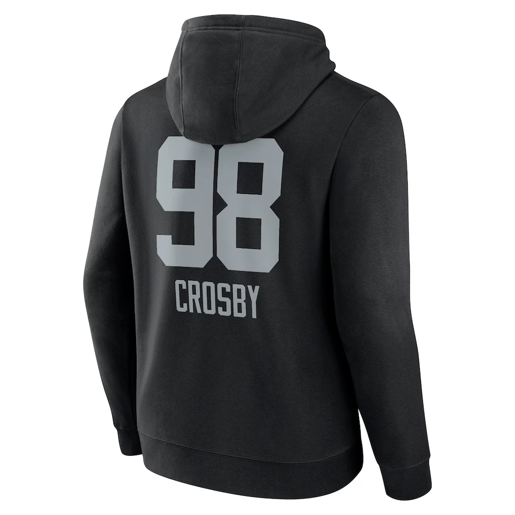 Men's Las Vegas Raiders Maxx Crosby Black Team Wordmark Player Name & Number Pullover Hoodie