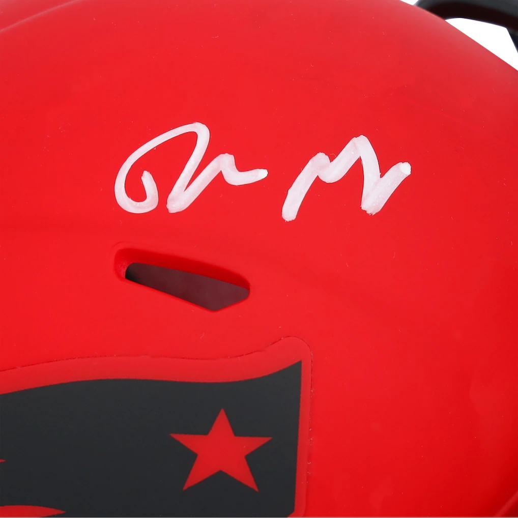 Drake Maye New England Patriots Autographed Fanatics Authentic Riddell Rave Speed Mini Helmet