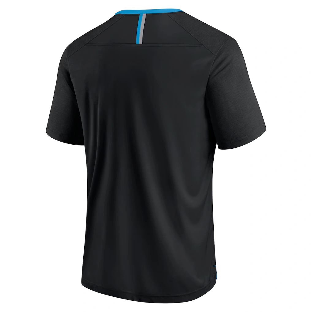 Men's Carolina Panthers Fanatics Black Defender Fade Slant T-Shirt