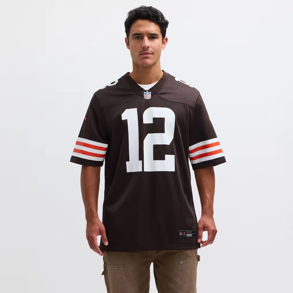 Men's Cleveland Browns Shedeur Sanders Nike Brown 2025 NFL Draft Game Jersey