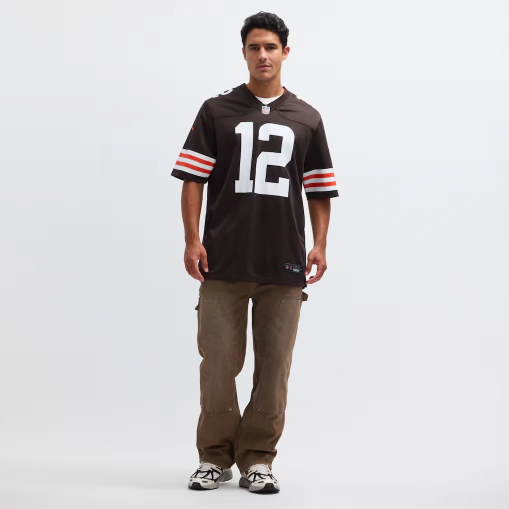 Men's Cleveland Browns Shedeur Sanders Nike Brown 2025 NFL Draft Game Jersey