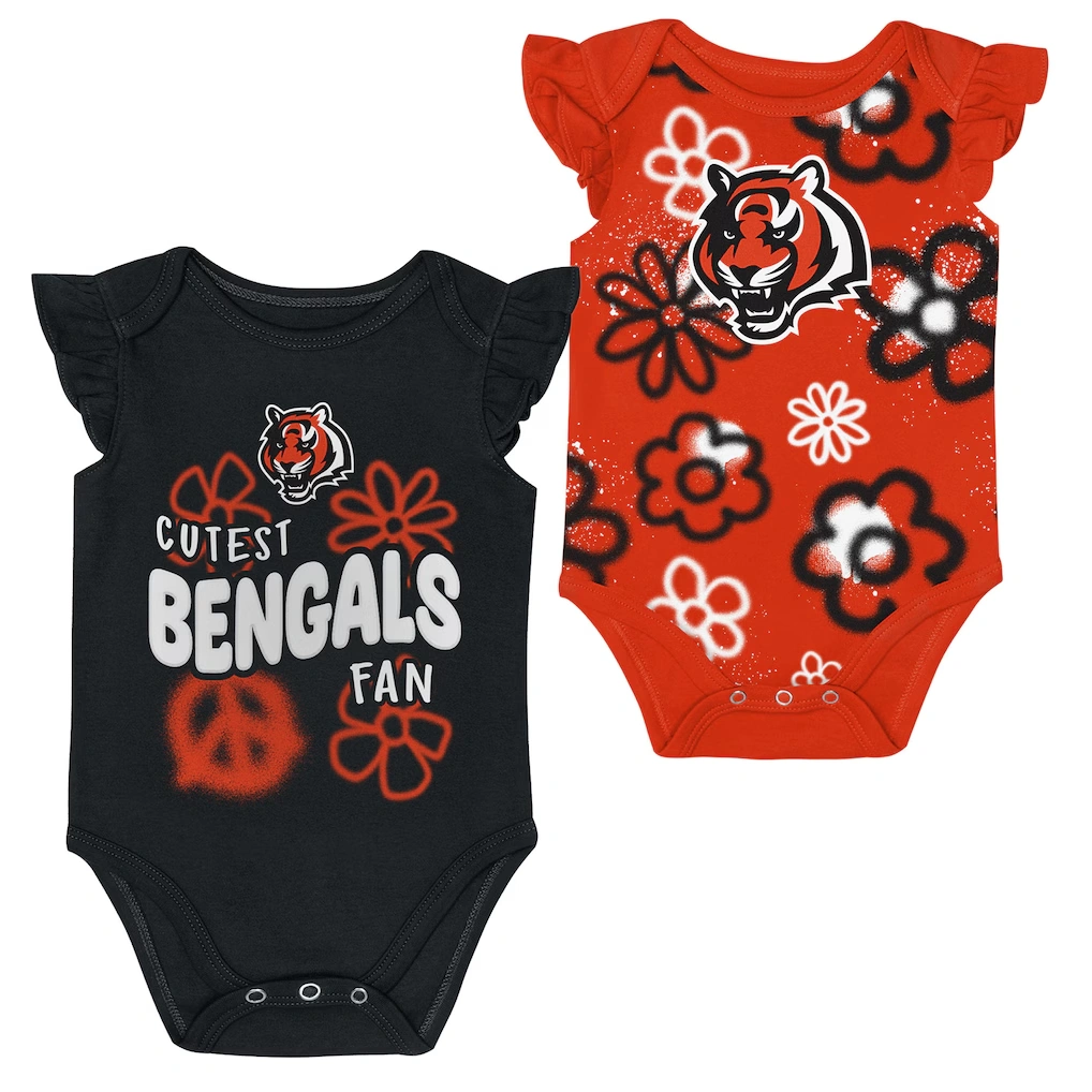 Girls Newborn & Infant Cincinnati Bengals Outerstuff The Sunshine Two-Piece Bodysuit Set