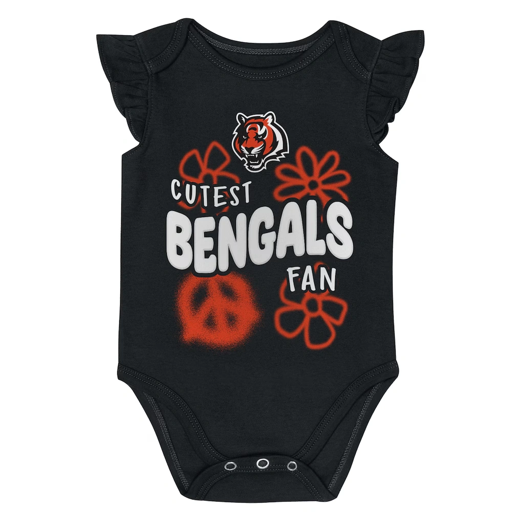Girls Newborn & Infant Cincinnati Bengals Outerstuff The Sunshine Two-Piece Bodysuit Set