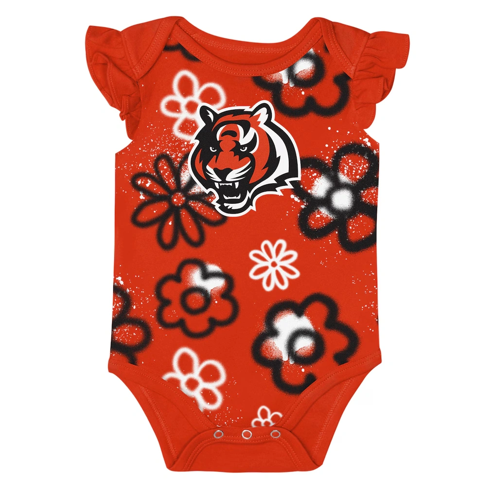 Girls Newborn & Infant Cincinnati Bengals Outerstuff The Sunshine Two-Piece Bodysuit Set 4 Girls Newborn & Infant Cincinnati Bengals Outerstuff The Sunshine Two-Piece Bodysuit Set