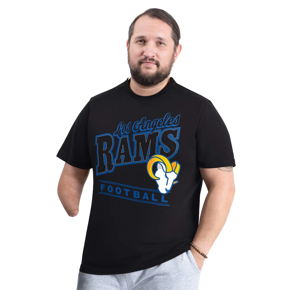 Men's Los Angeles Rams G-III Sports by Carl Banks Black Adaptive Headliner Graphic T-Shirt