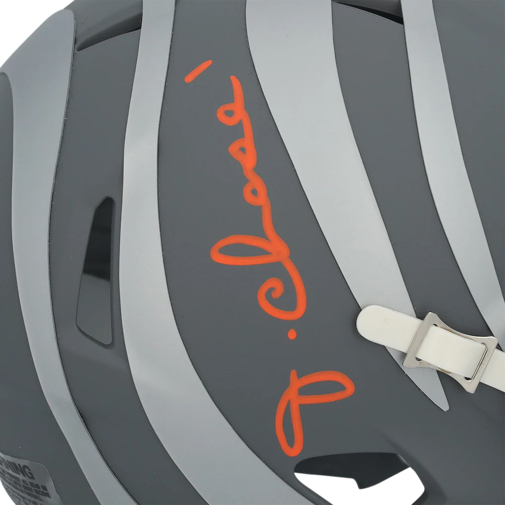 Ja'Marr Chase Cincinnati Bengals Autographed Fanatics Authentic Riddell 2024 Slate Speed Mini Helmet